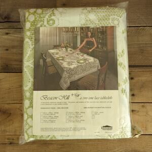 Vintage Beacon Hill by G&W A Two Tone Lace Tablecloth 63" x 108" Oblong